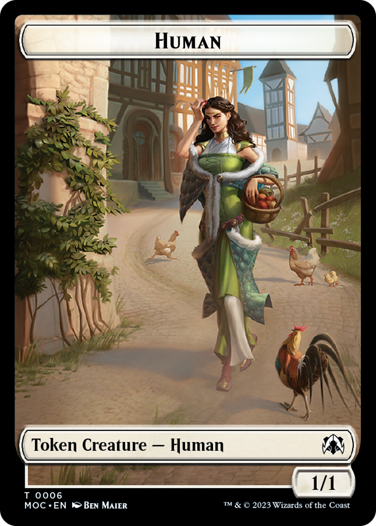 Zombie Knight // Human (6) Double-Sided Token [March of the Machine Commander Tokens] | Kessel Run Games Inc. 