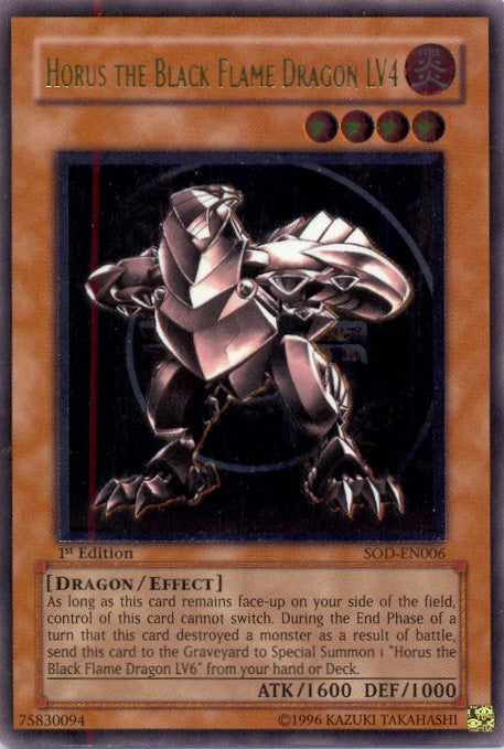 Horus The Black Flame Dragon LV4 [SOD-EN006] Ultimate Rare | Kessel Run Games Inc. 