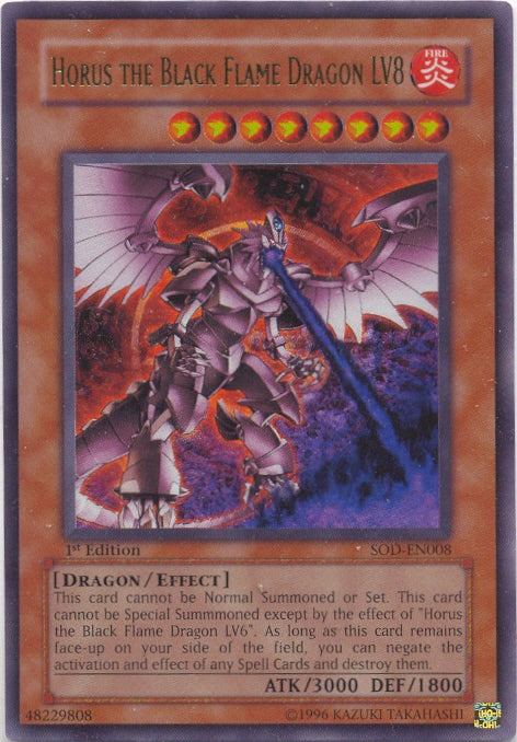Horus the Black Flame Dragon LV8 [SOD-EN008] Ultra Rare | Kessel Run Games Inc. 