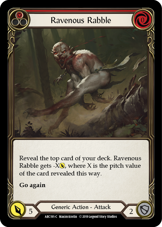 Ravenous Rabble (Red) [ARC191-C] (Arcane Rising)  1st Edition Rainbow Foil | Kessel Run Games Inc. 