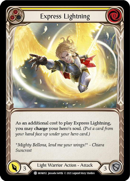 Express Lightning (Yellow) [MON052-RF] (Monarch)  1st Edition Rainbow Foil | Kessel Run Games Inc. 