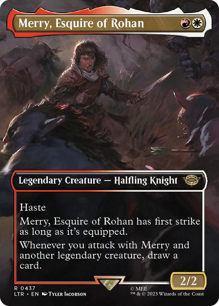 Merry, Esquire of Rohan (Borderless Alternate Art) [The Lord of the Rings: Tales of Middle-Earth] | Kessel Run Games Inc. 