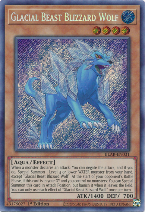 Glacial Beast Blizzard Wolf [BLAR-EN031] Secret Rare | Kessel Run Games Inc. 