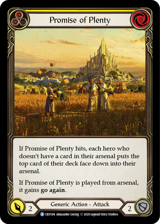 Promise of Plenty (Yellow) [CRU184] (Crucible of War)  1st Edition Rainbow Foil | Kessel Run Games Inc. 