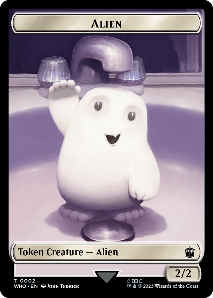 Alien // Dinosaur Double-Sided Token [Doctor Who Tokens] | Kessel Run Games Inc. 