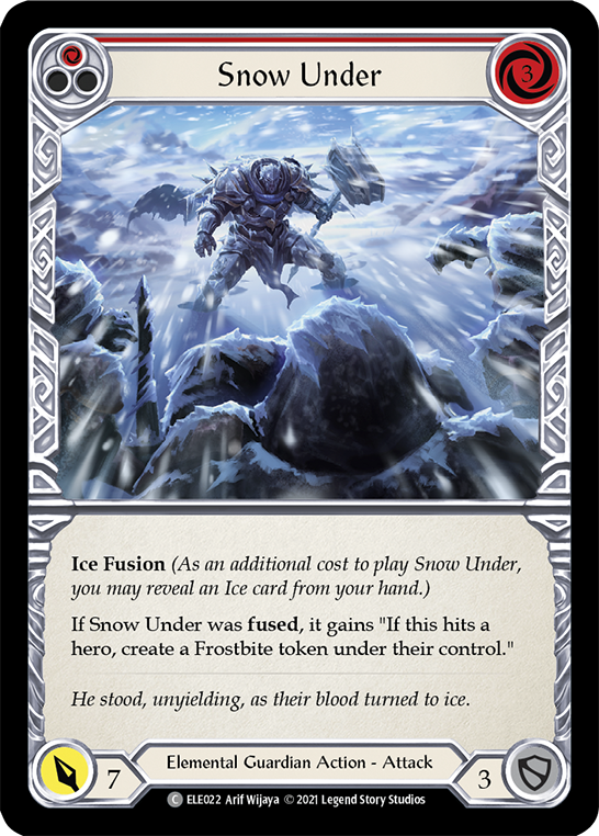 Snow Under (Red) [ELE022] (Tales of Aria)  1st Edition Rainbow Foil | Kessel Run Games Inc. 