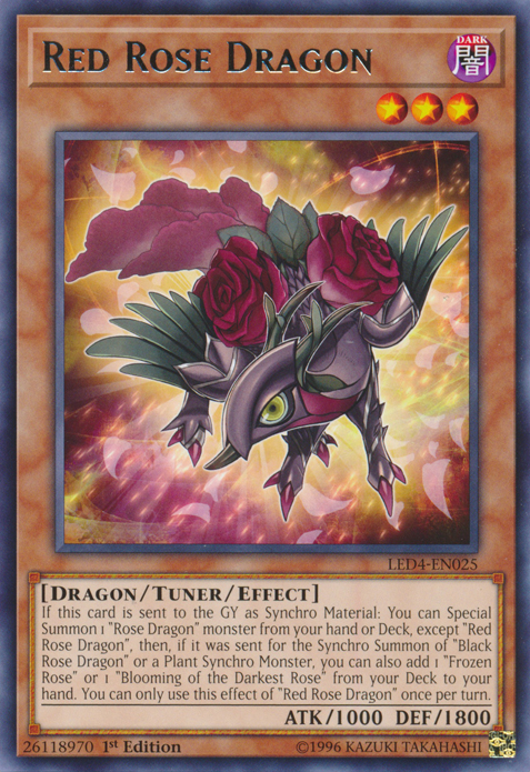 Red Rose Dragon [LED4-EN025] Rare | Kessel Run Games Inc. 