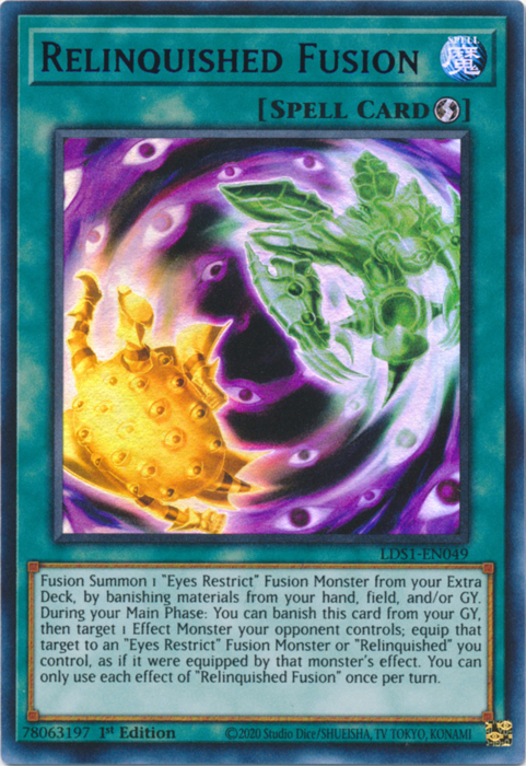 Relinquished Fusion (Blue) [LDS1-EN049] Ultra Rare | Kessel Run Games Inc. 