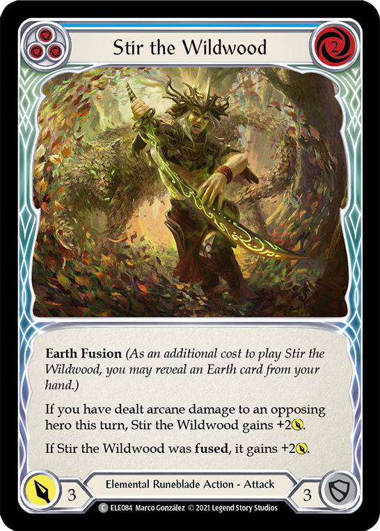 Stir the Wildwood (Blue) [ELE084] (Tales of Aria)  1st Edition Rainbow Foil | Kessel Run Games Inc. 