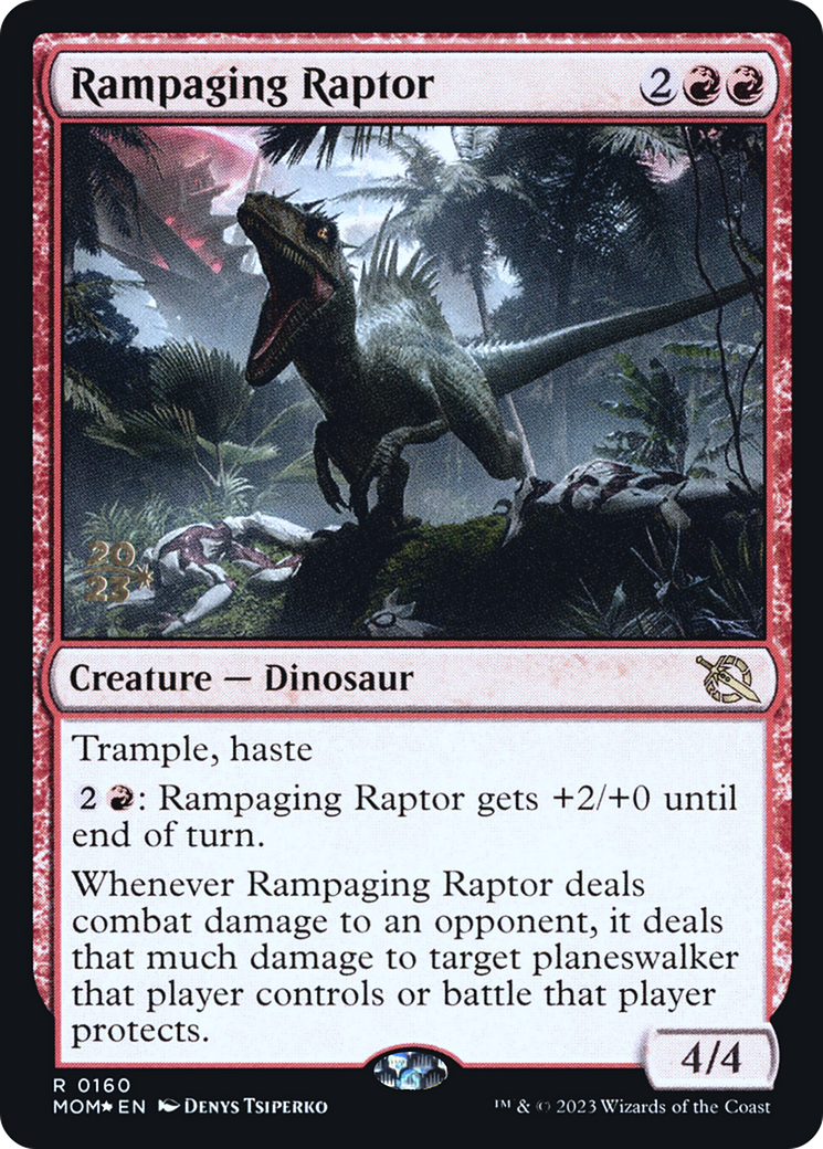 Rampaging Raptor [March of the Machine Prerelease Promos] | Kessel Run Games Inc. 