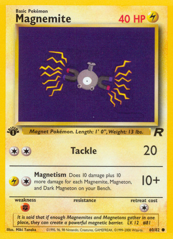 Magnemite (60/82) [Team Rocket 1st Edition] | Kessel Run Games Inc. 