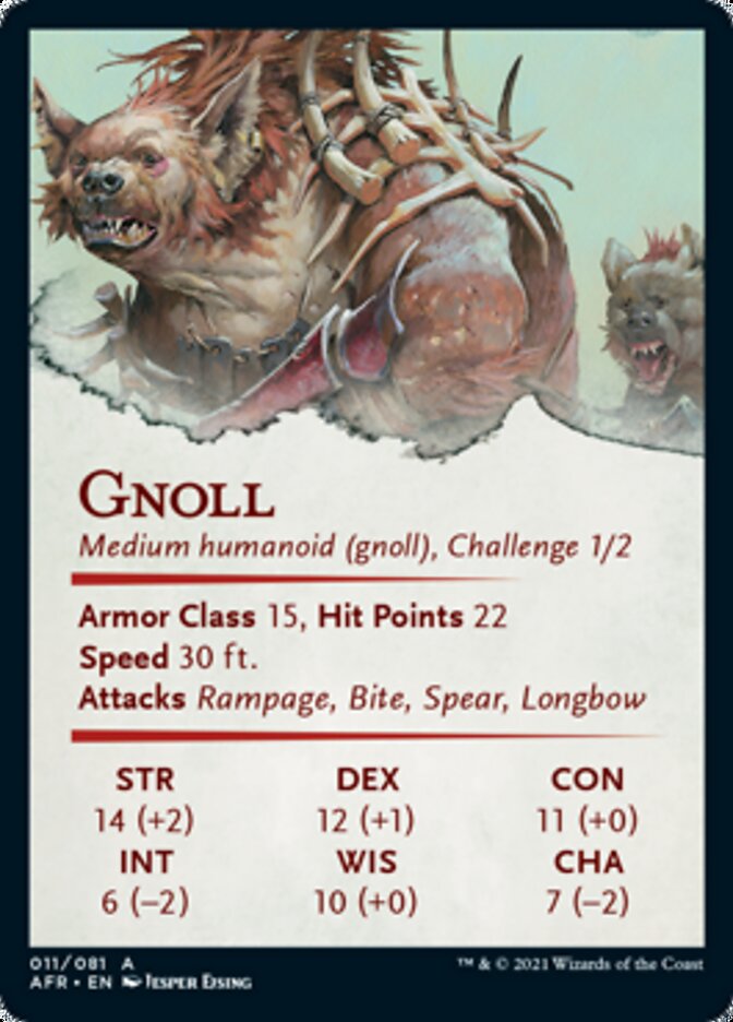 Gnoll Art Card [Dungeons & Dragons: Adventures in the Forgotten Realms Art Series] | Kessel Run Games Inc. 