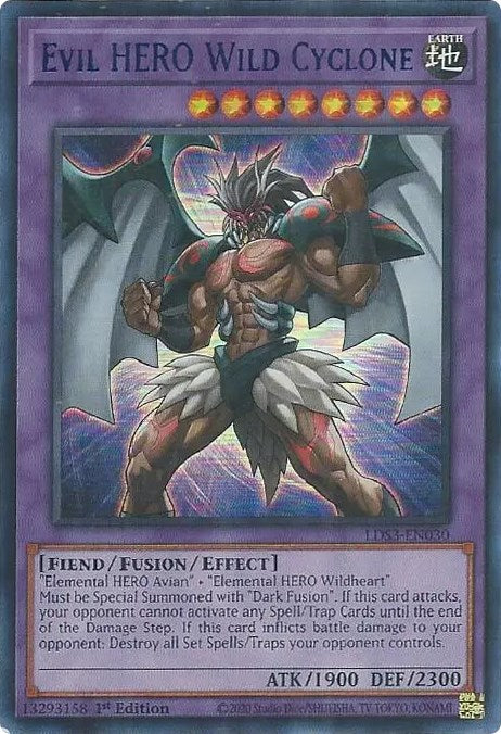 Evil HERO Wild Cyclone (Blue) [LDS3-EN030] Ultra Rare | Kessel Run Games Inc. 