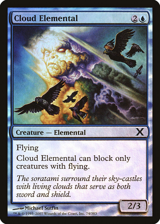 Cloud Elemental (Premium Foil) [Tenth Edition] | Kessel Run Games Inc. 