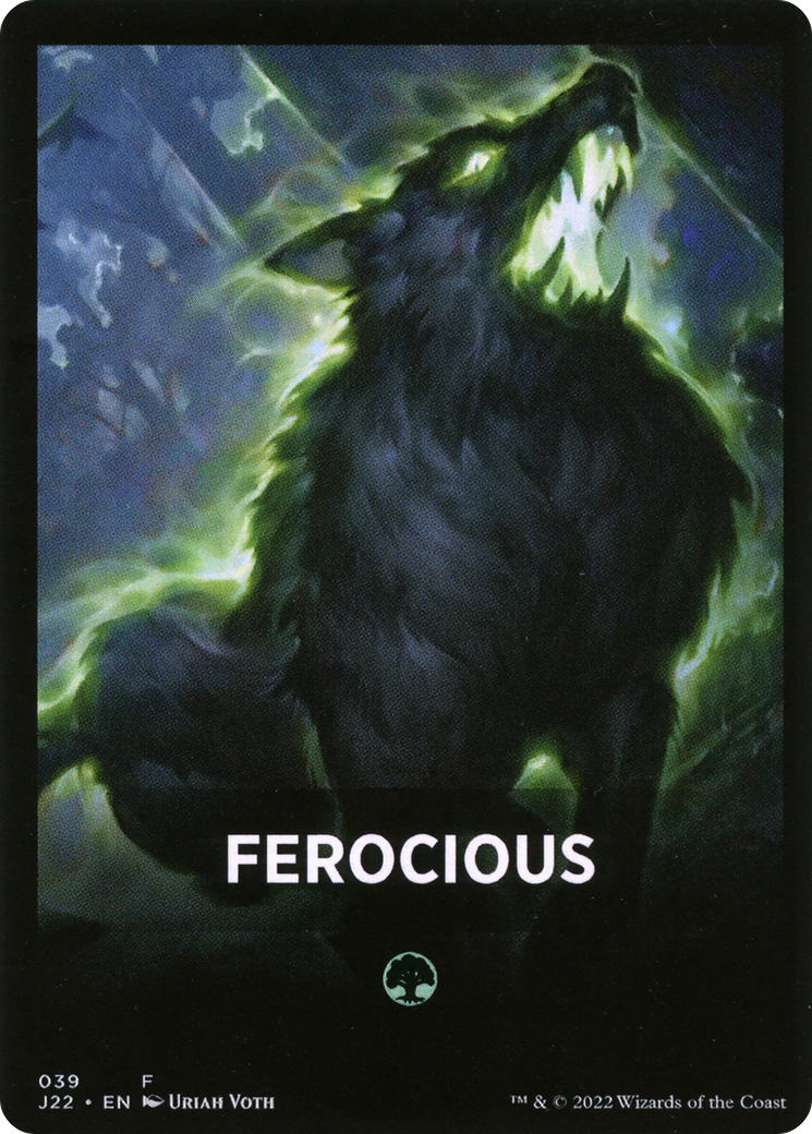 Ferocious Theme Card [Jumpstart 2022 Front Cards] | Kessel Run Games Inc. 