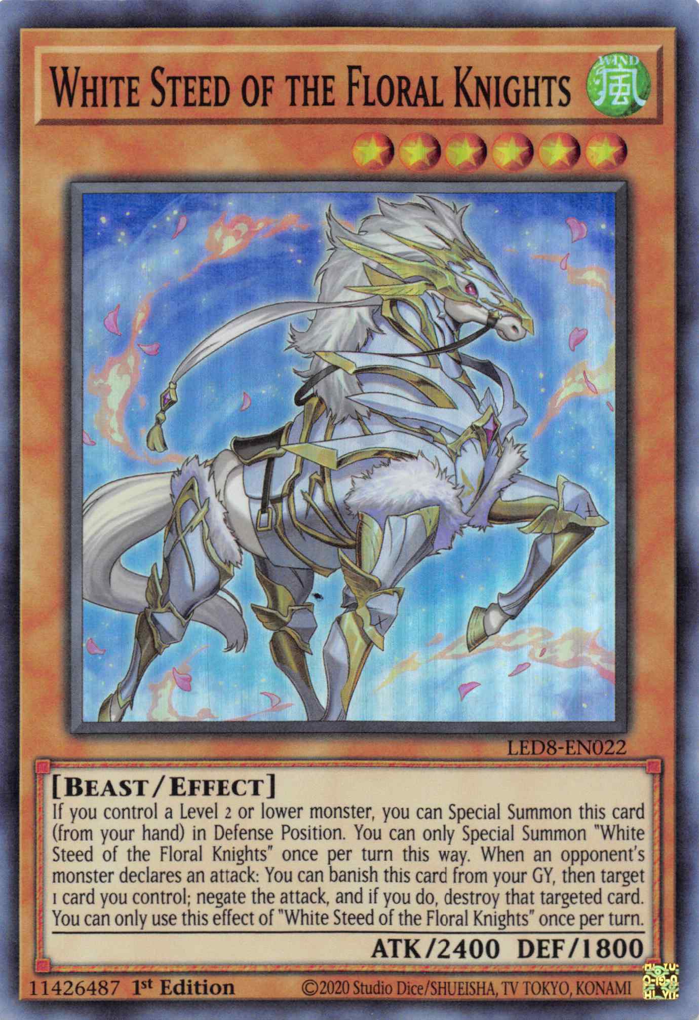 White Steed of the Floral Knights [LED8-EN022] Super Rare | Kessel Run Games Inc. 
