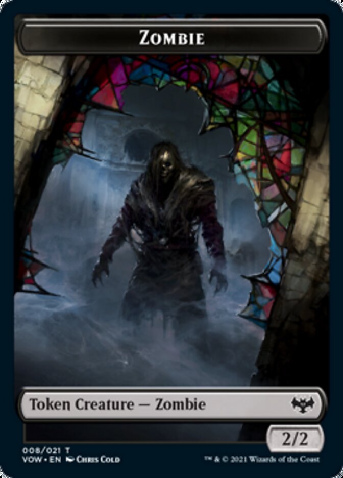 Zombie (008) // Vampire (016) Double-Sided Token [Innistrad: Crimson Vow Tokens] | Kessel Run Games Inc. 