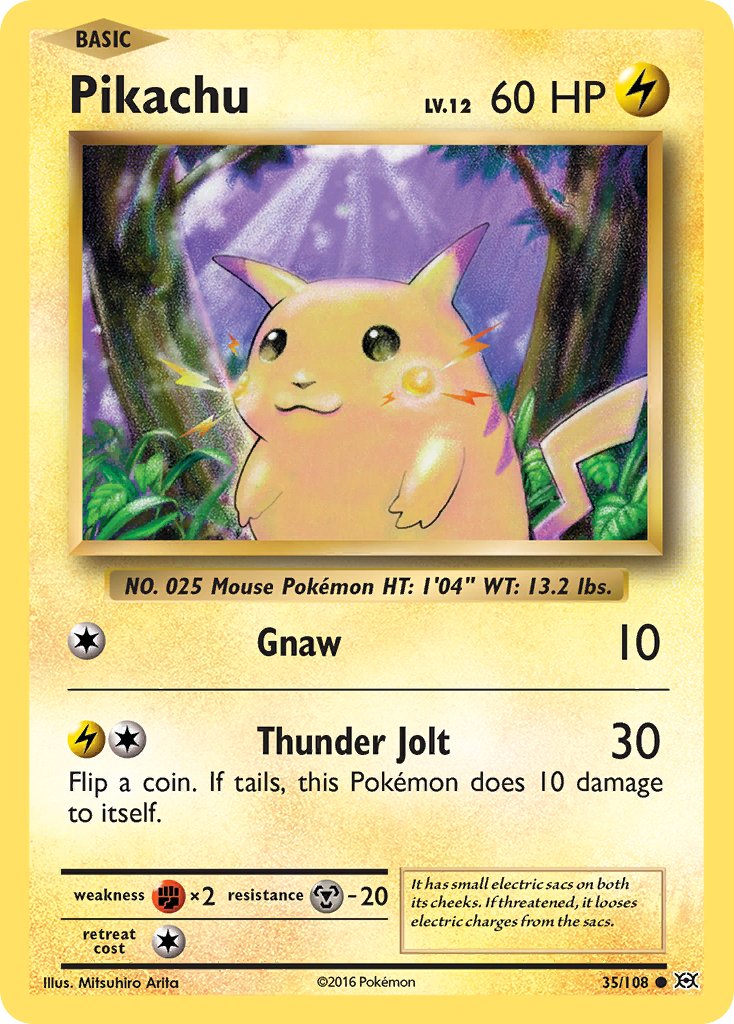 Pikachu (35/108) (Theme Deck Exclusive) (Cracked Ice Holo) [XY: Evolutions] | Kessel Run Games Inc. 