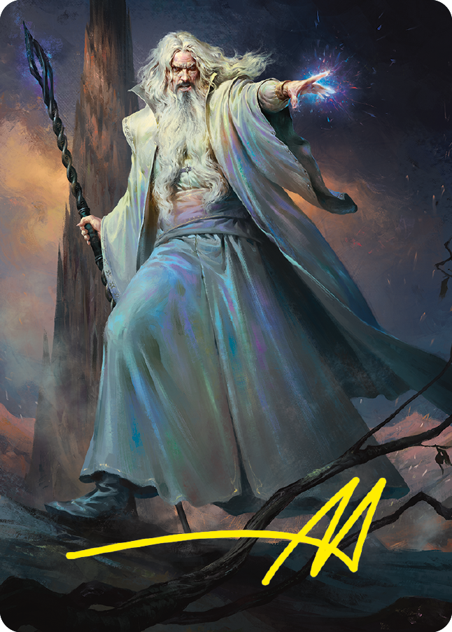 Saruman of Many Colors Art Card (Gold-Stamped Signature) [The Lord of the Rings: Tales of Middle-earth Art Series] | Kessel Run Games Inc. 