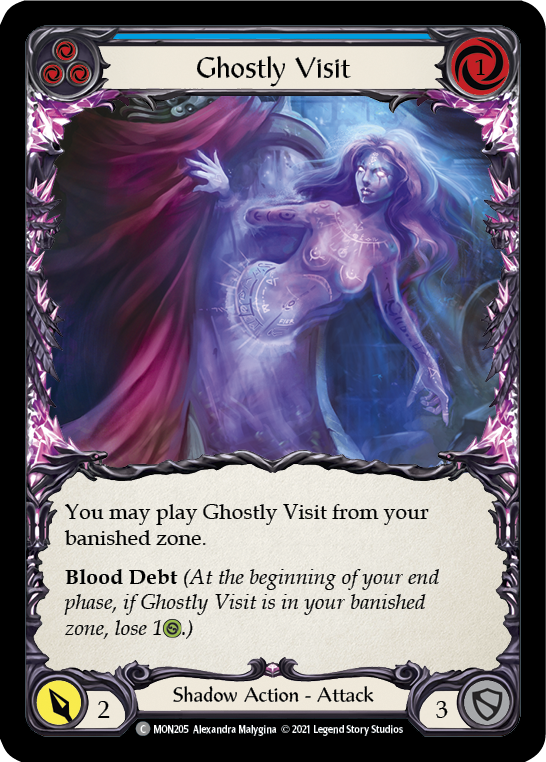 Ghostly Visit (Blue) [MON205-RF] (Monarch)  1st Edition Rainbow Foil | Kessel Run Games Inc. 