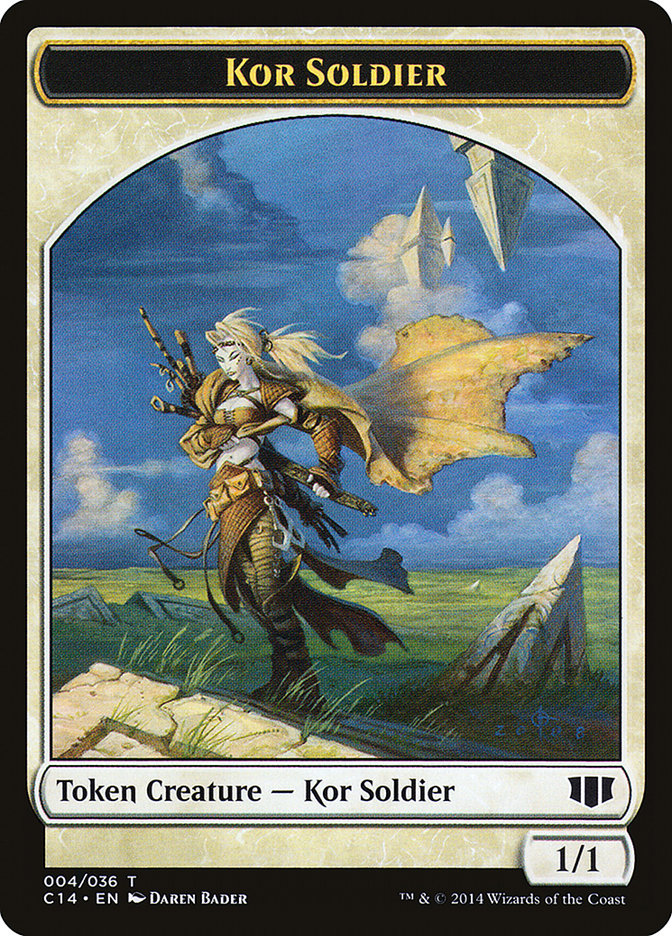 Kor Soldier // Pegasus Double-Sided Token [Commander 2014 Tokens] | Kessel Run Games Inc. 