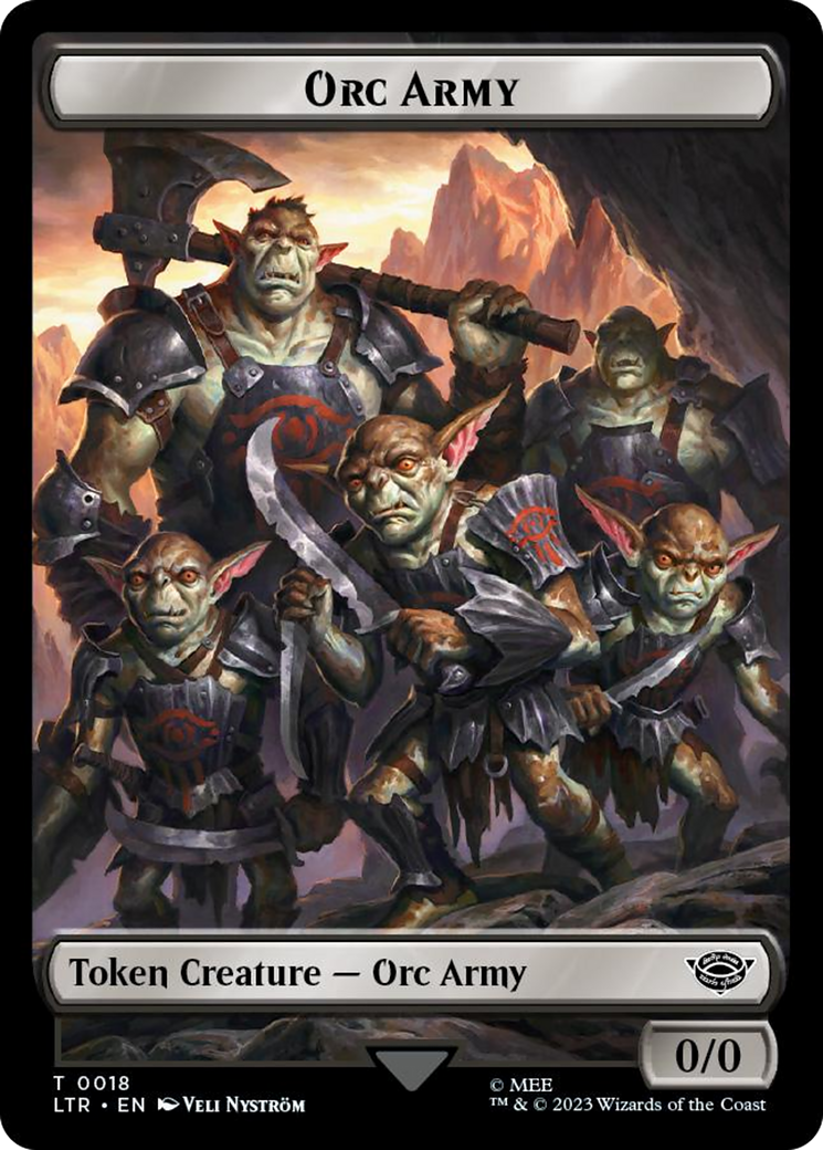 Orc Army (0018) // Food (0022) Double-Sided Token (Surge Foil) [The Lord of the Rings: Tales of Middle-Earth Tokens] | Kessel Run Games Inc. 