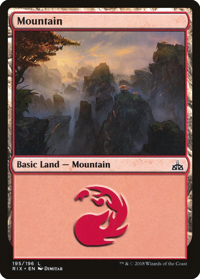 Mountain (195) [Rivals of Ixalan] | Kessel Run Games Inc. 