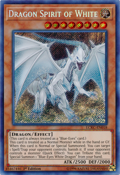Dragon Spirit of White [LCKC-EN018] Secret Rare | Kessel Run Games Inc. 
