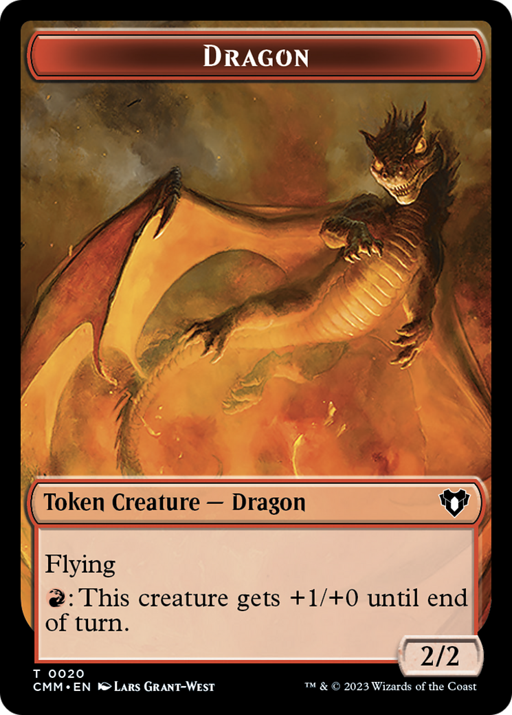 Servo // Dragon (0020) Double-Sided Token [Commander Masters Tokens] | Kessel Run Games Inc. 