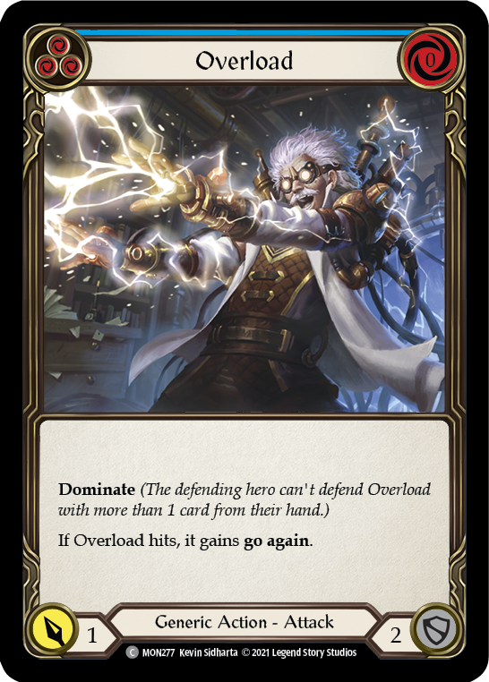 Overload (Blue) [MON277] (Monarch)  1st Edition Normal | Kessel Run Games Inc. 