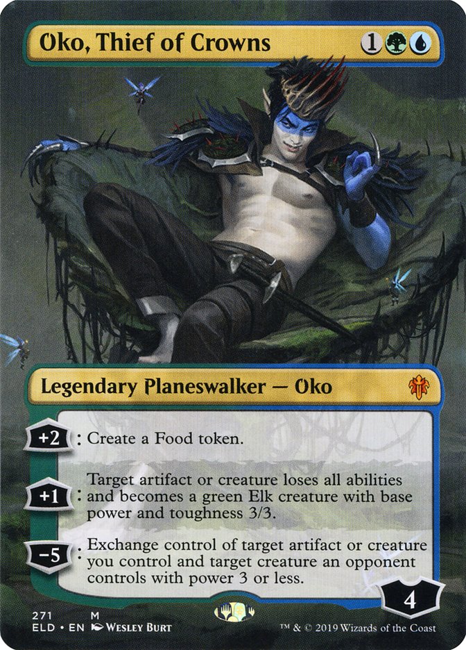 Oko, Thief of Crowns (Borderless) [Throne of Eldraine] | Kessel Run Games Inc. 