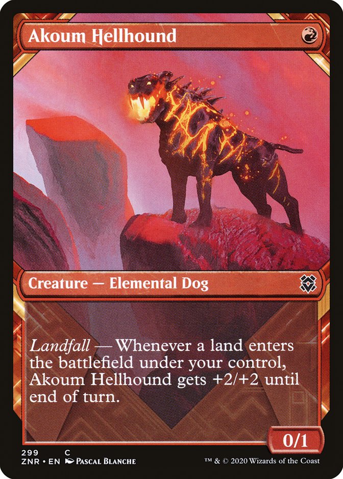 Akoum Hellhound (Showcase) [Zendikar Rising] | Kessel Run Games Inc. 
