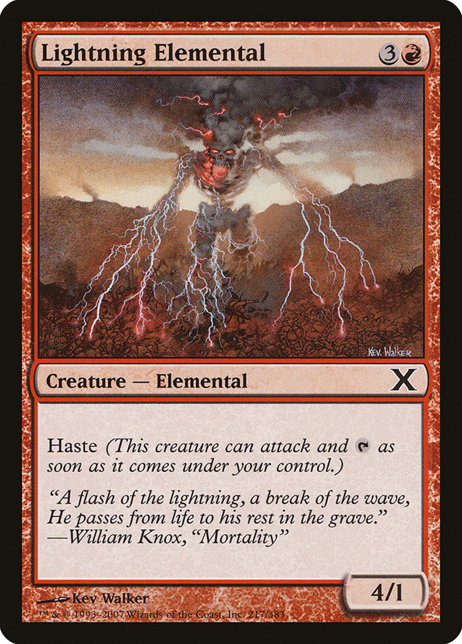 Lightning Elemental [Tenth Edition] | Kessel Run Games Inc. 