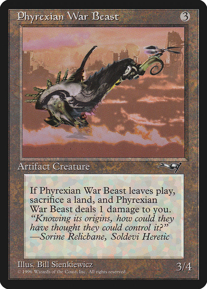 Phyrexian War Beast (Signature on Left) [Alliances] | Kessel Run Games Inc. 