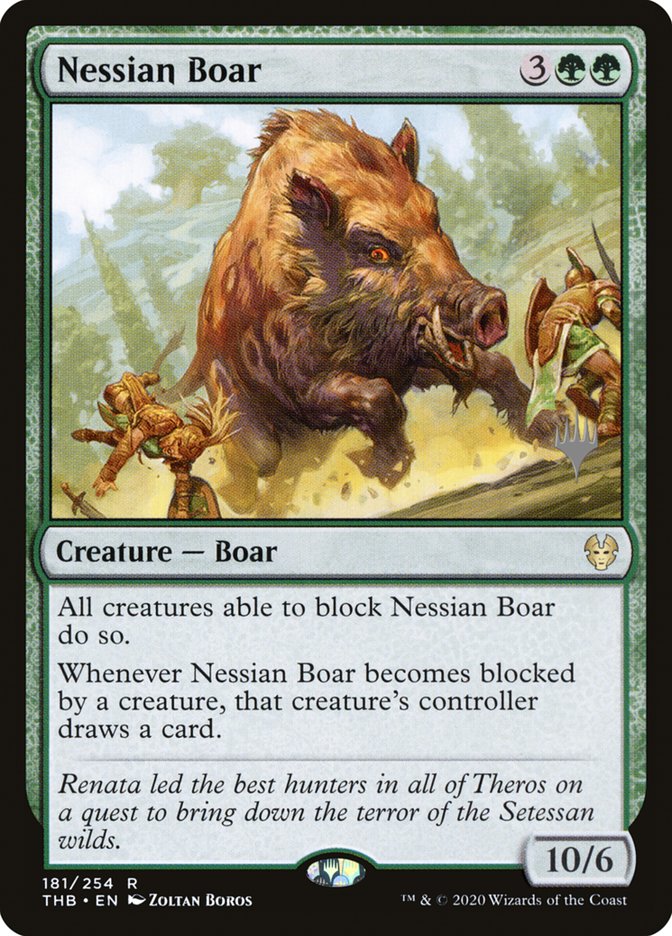 Nessian Boar (Promo Pack) [Theros Beyond Death Promos] | Kessel Run Games Inc. 
