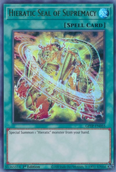 Hieratic Seal of Supremacy [GFTP-EN055] Ultra Rare | Kessel Run Games Inc. 