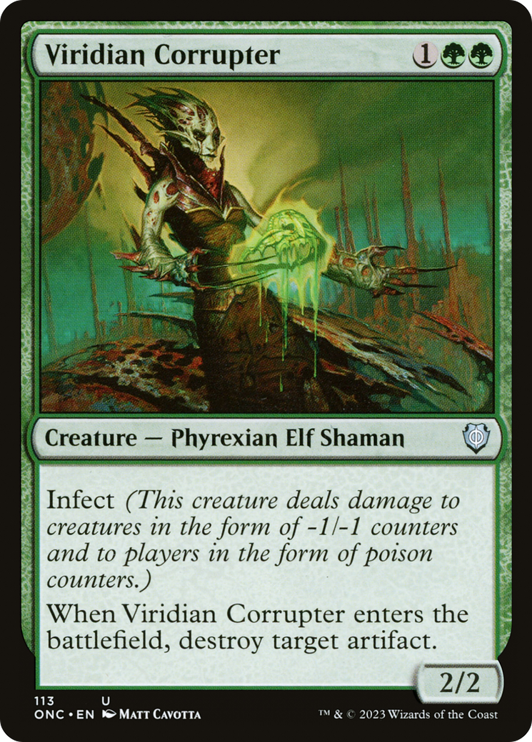 Viridian Corrupter [Phyrexia: All Will Be One Commander] | Kessel Run Games Inc. 