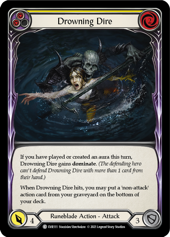 Drowning Dire (Yellow) [EVR111] (Everfest)  1st Edition Normal | Kessel Run Games Inc. 