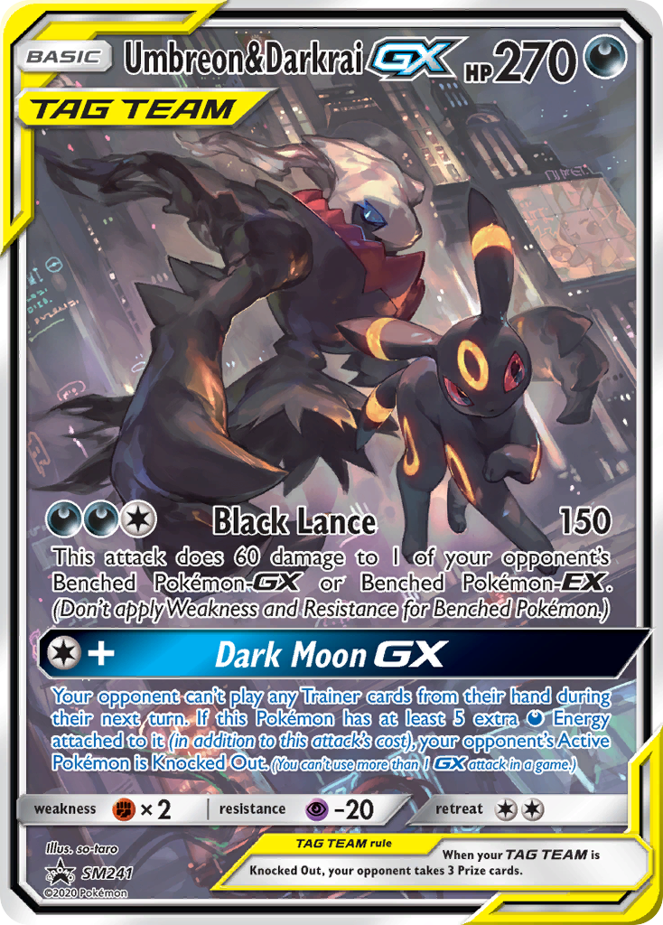 Umbreon & Darkrai GX (SM241) (Jumbo Card) [Sun & Moon: Black Star Promos] | Kessel Run Games Inc. 