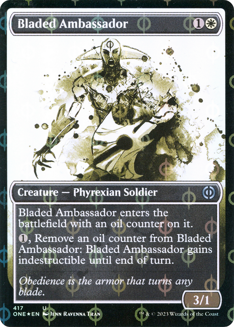 Bladed Ambassador (Showcase Ichor Step-and-Compleat Foil) [Phyrexia: All Will Be One] | Kessel Run Games Inc. 