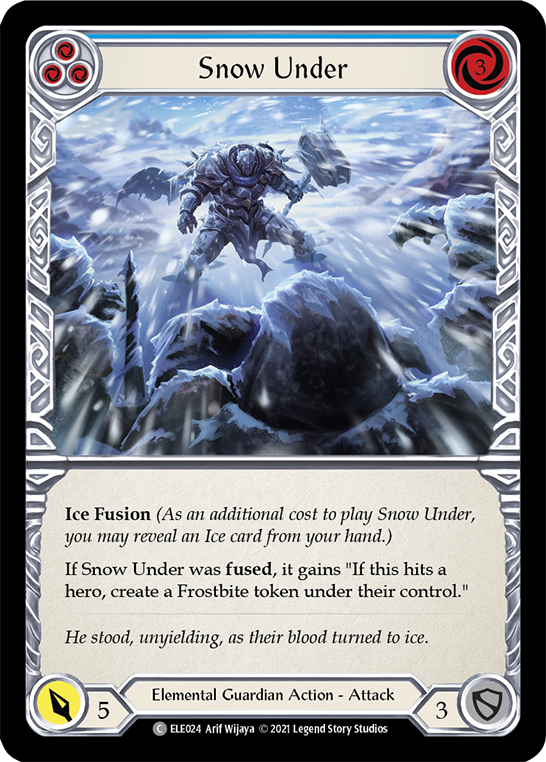 Snow Under (Blue) [ELE024] (Tales of Aria)  1st Edition Rainbow Foil | Kessel Run Games Inc. 