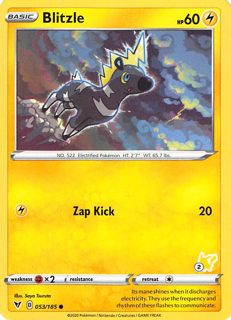 Blitzle (053/185) (Pikachu Stamp #2) [Battle Academy 2022] | Kessel Run Games Inc. 