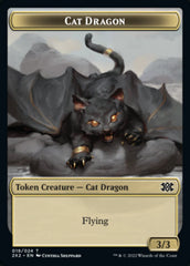 Cat Dragon // Knight Double-Sided Token [Double Masters 2022 Tokens] | Kessel Run Games Inc. 