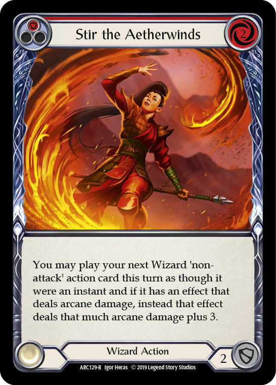 Stir the Aetherwinds (Red) [ARC129-R] (Arcane Rising)  1st Edition Rainbow Foil | Kessel Run Games Inc. 