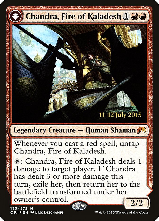 Chandra, Fire of Kaladesh // Chandra, Roaring Flame [Magic Origins Prerelease Promos] | Kessel Run Games Inc. 