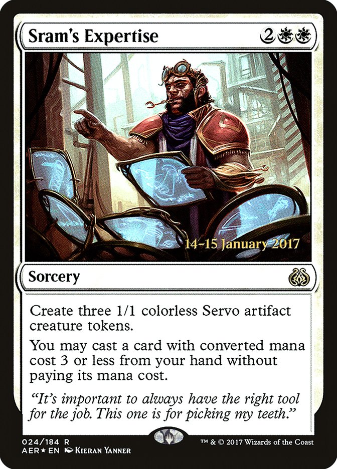 Sram's Expertise [Aether Revolt Prerelease Promos] | Kessel Run Games Inc. 