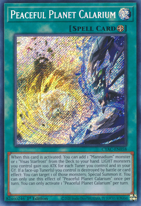 Peaceful Planet Calarium [CYAC-EN058] Secret Rare | Kessel Run Games Inc. 