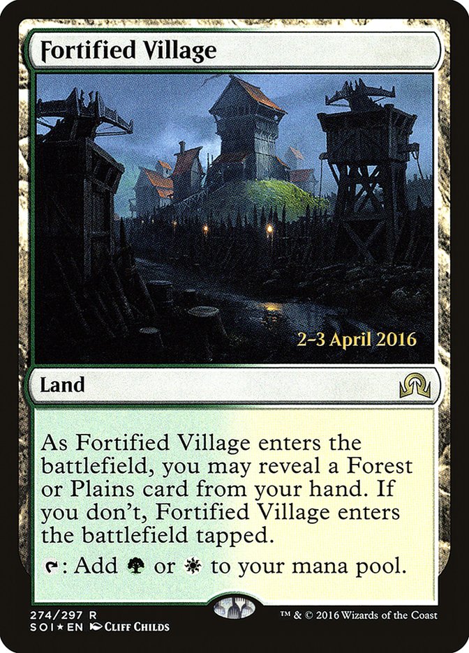 Fortified Village [Shadows over Innistrad Prerelease Promos] | Kessel Run Games Inc. 