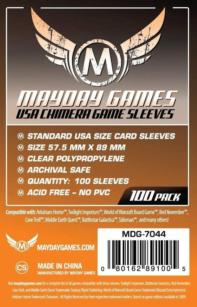 Mayday Games Standard USA Chimera Card Sleeves (57.5x89mm) | Kessel Run Games Inc. 