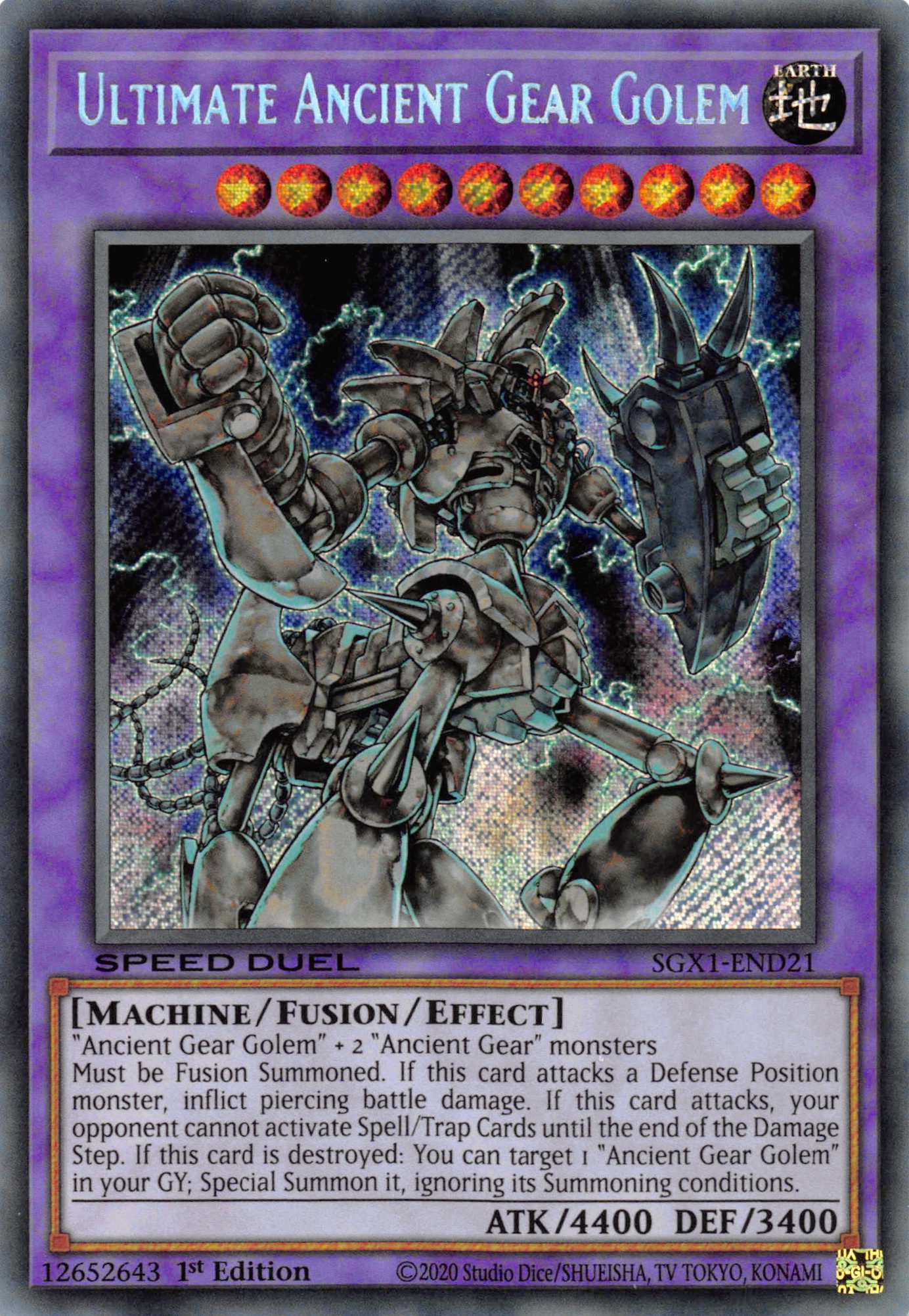 Ultimate Ancient Gear Golem [SGX1-END21] Secret Rare | Kessel Run Games Inc. 